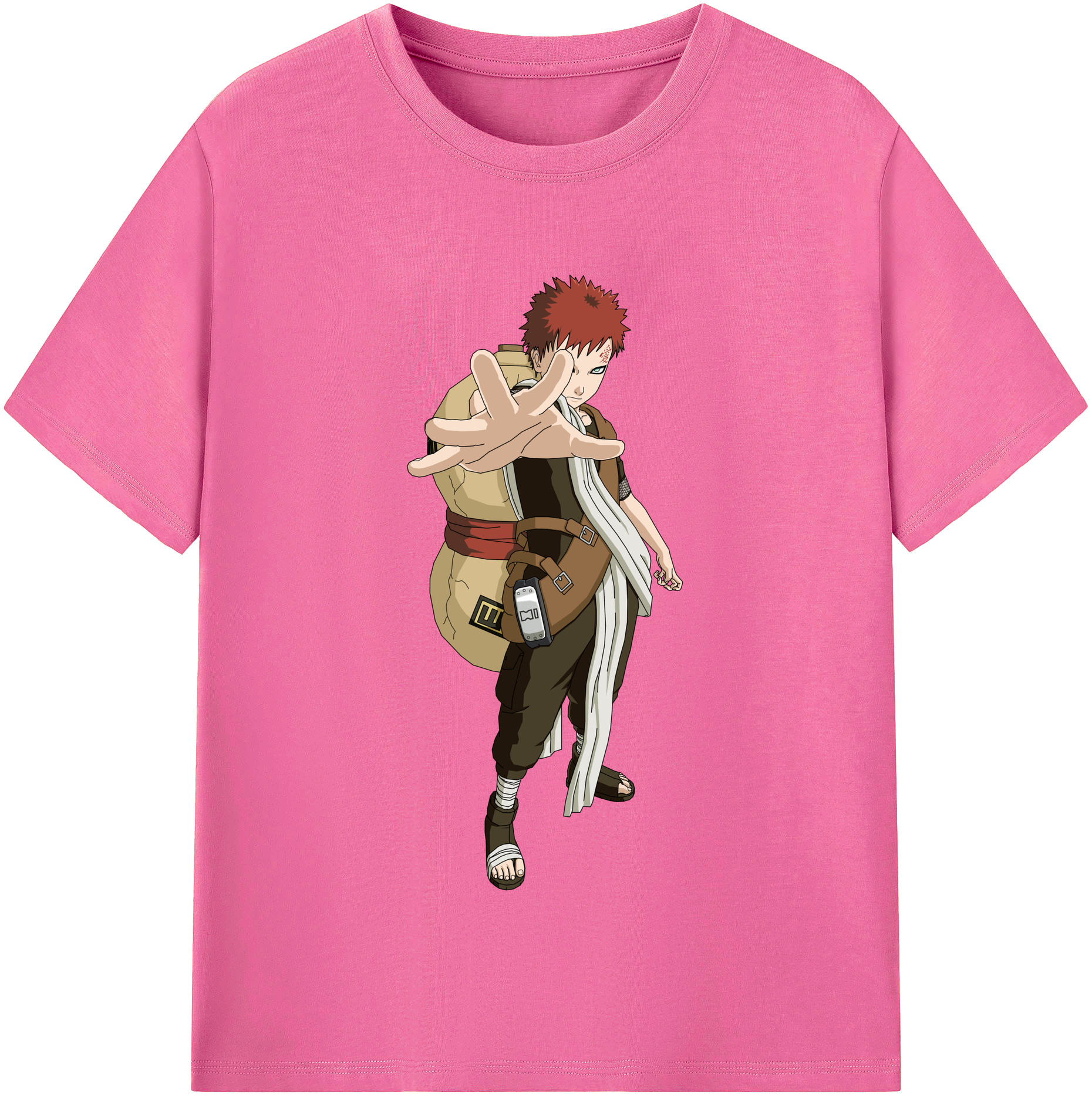 （画像用） NARUTO -ナルト- ガアラ Gaara レディースカジュアルプリントTシャツ（綿100％）